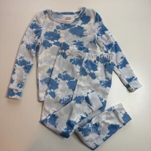 Dreamy Clouds Blue and White Kids Pajama Set